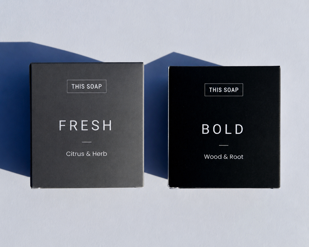 Fresh & Bold | Men's Soap Set | Bergamot, Orange, Rosemary, Clay | Vetiver, Patchouli, Cedarwood, Frankincense, Charcoal