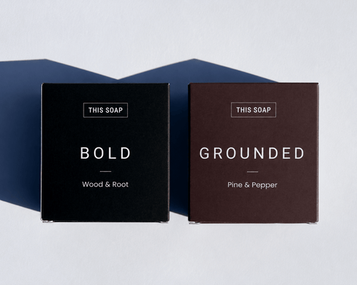 Bold & Grounded Men’s Soap Set | Wood & Root | Pine & Pepper - This Soap